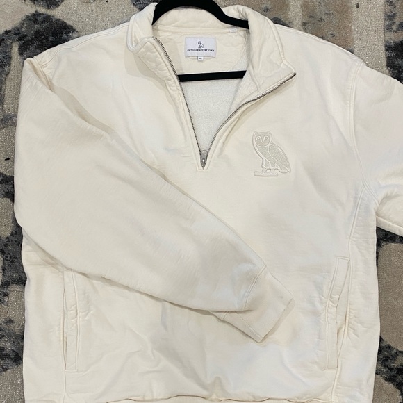 Men's Off-White Zip-Up Sweater